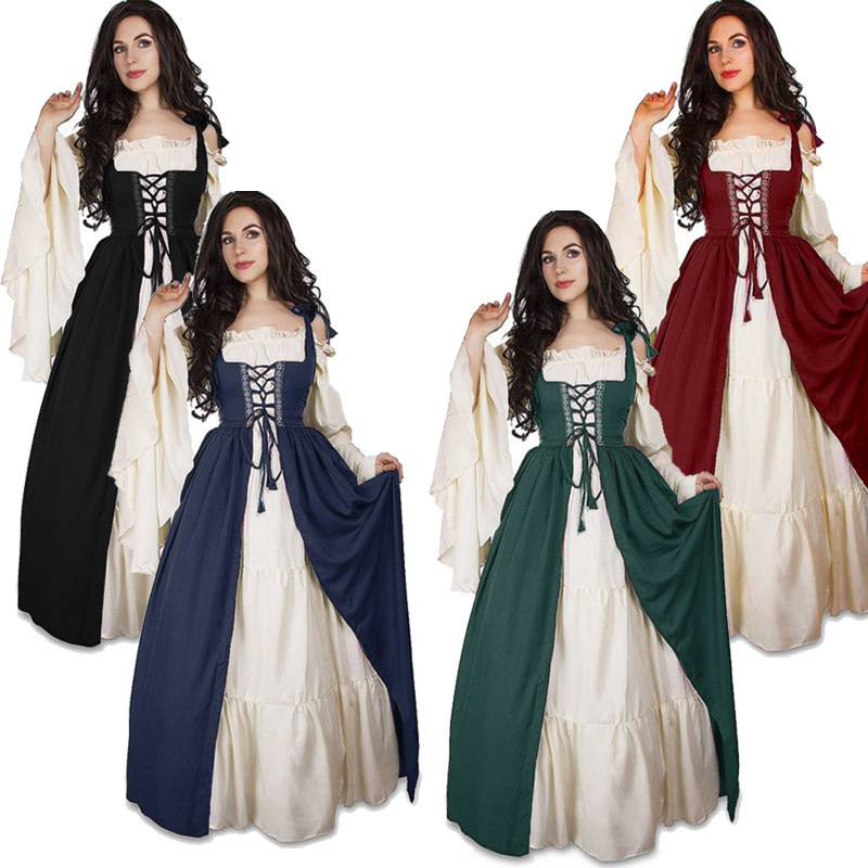 Ethnic Fashion Clothing - Vestido Medieval Renacentista con Cinturón, Traje