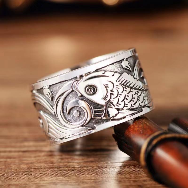 Ethnic Wear Fashion Brand - Anillo con diseño de pez Koi