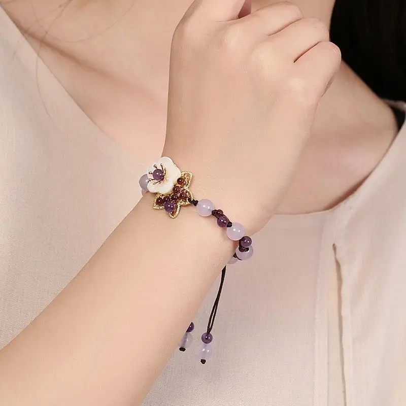 Ethnic Fashion Girls - Pulsera de Cristal Chino Estilo Mori,