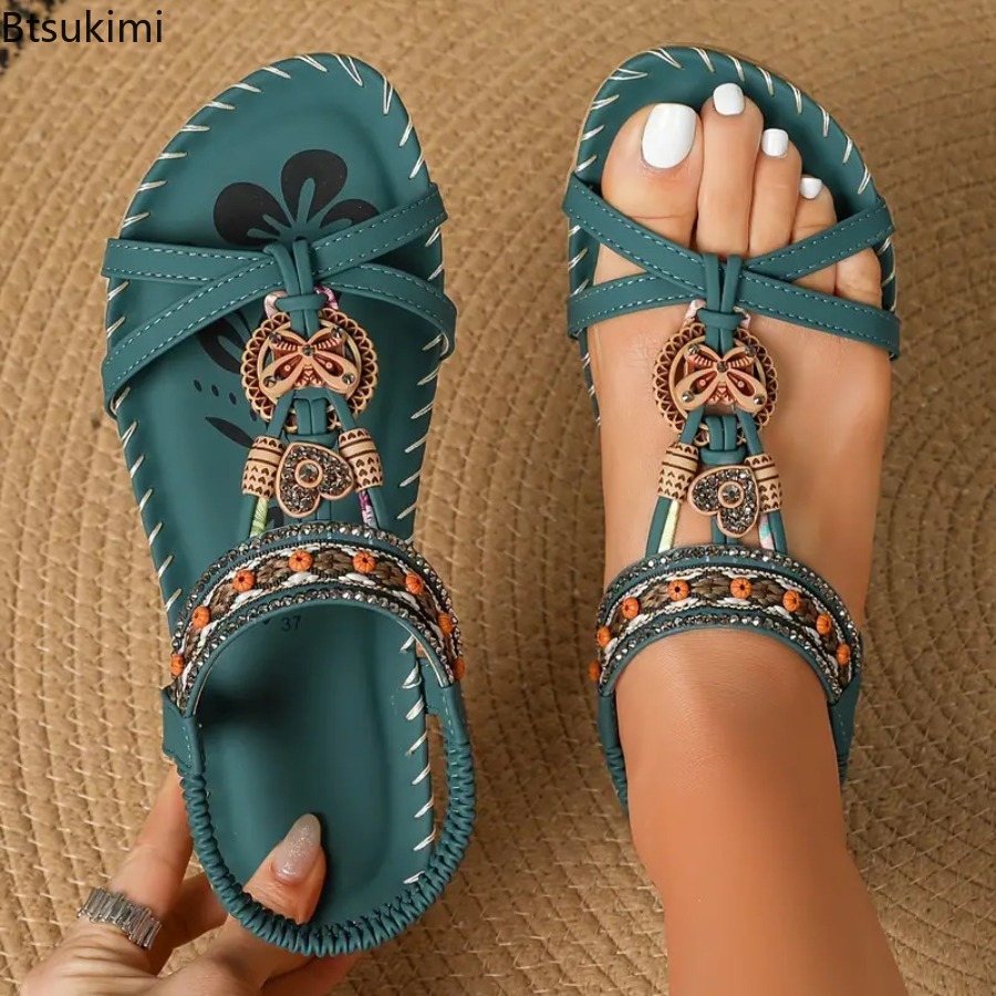 Ethnic Fashion Women - Sandalias Bohemias para Mujer, Zapatos Casuales