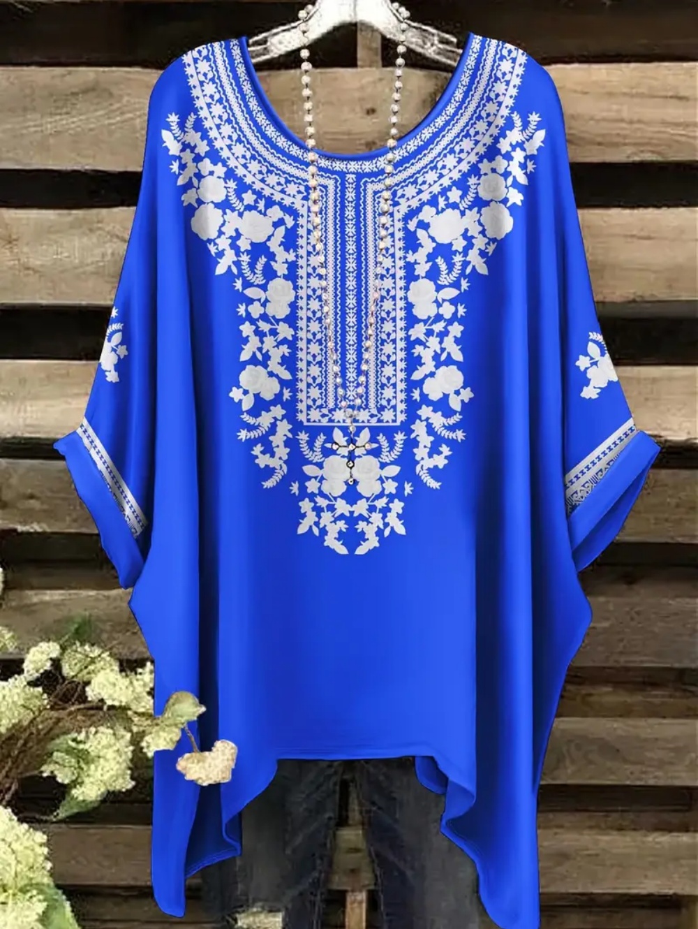 Ethnic Chic Fashion - Camisetas bohemias elegantes de gran tamaño