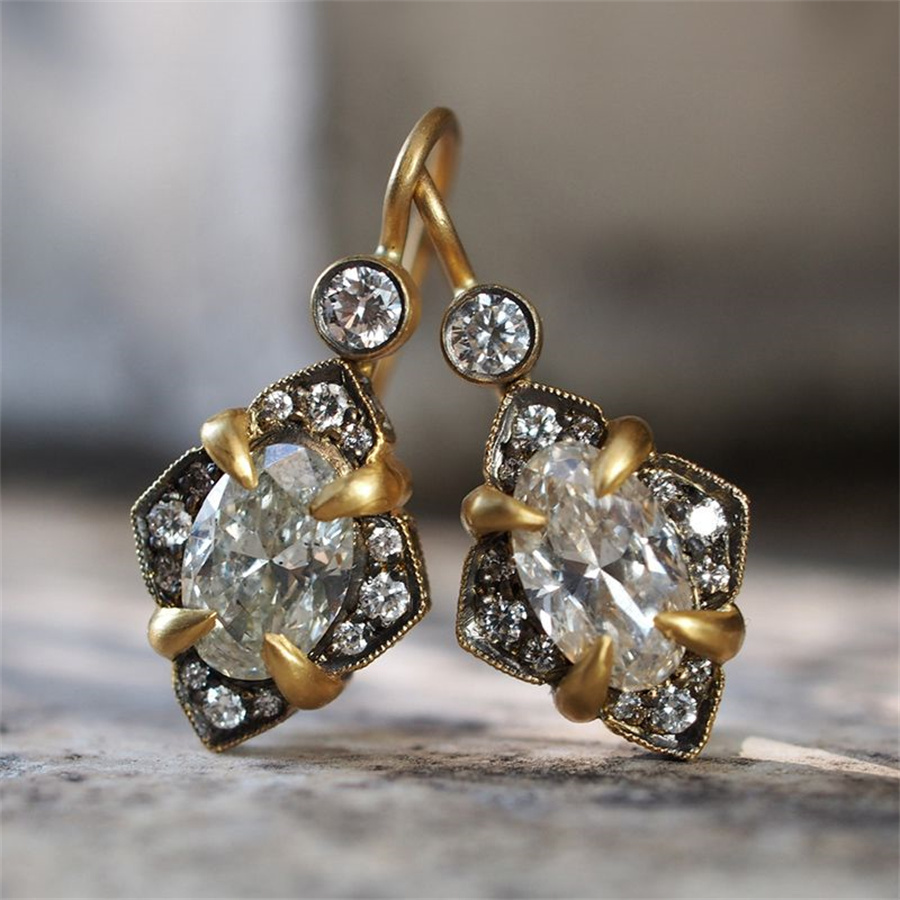 Ethnic Wear In Fashion - Pendientes Colgantes Vintage con Incrustaciones de