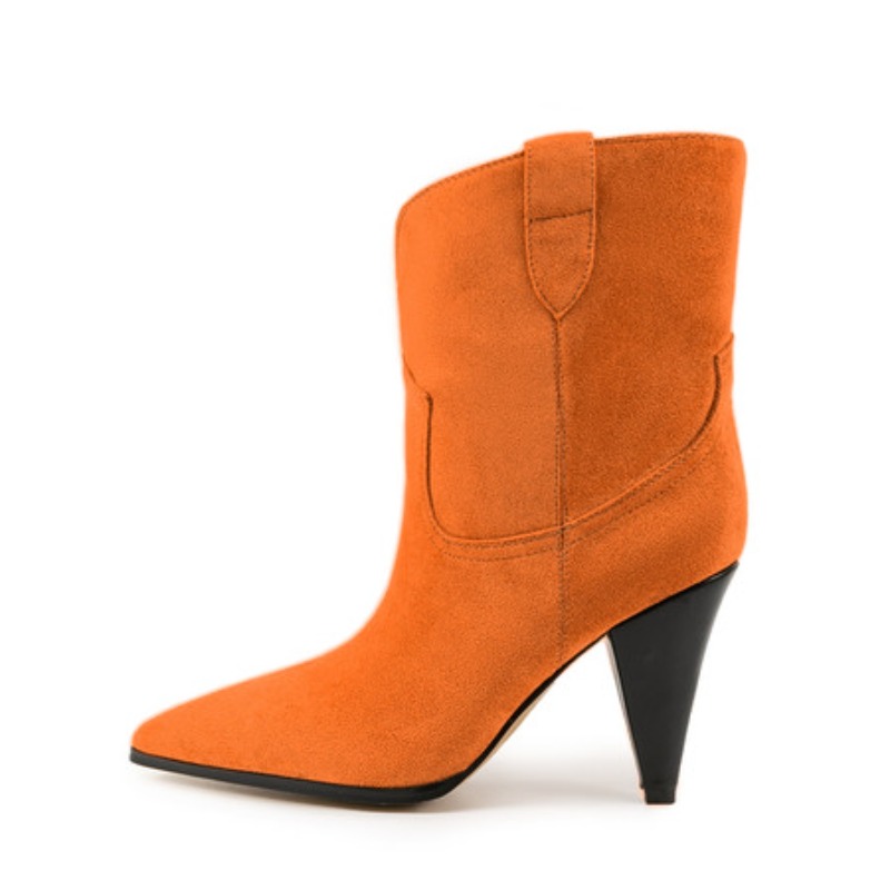 Ethnic Fashion Women - Tacones de punta bicolor, botas de