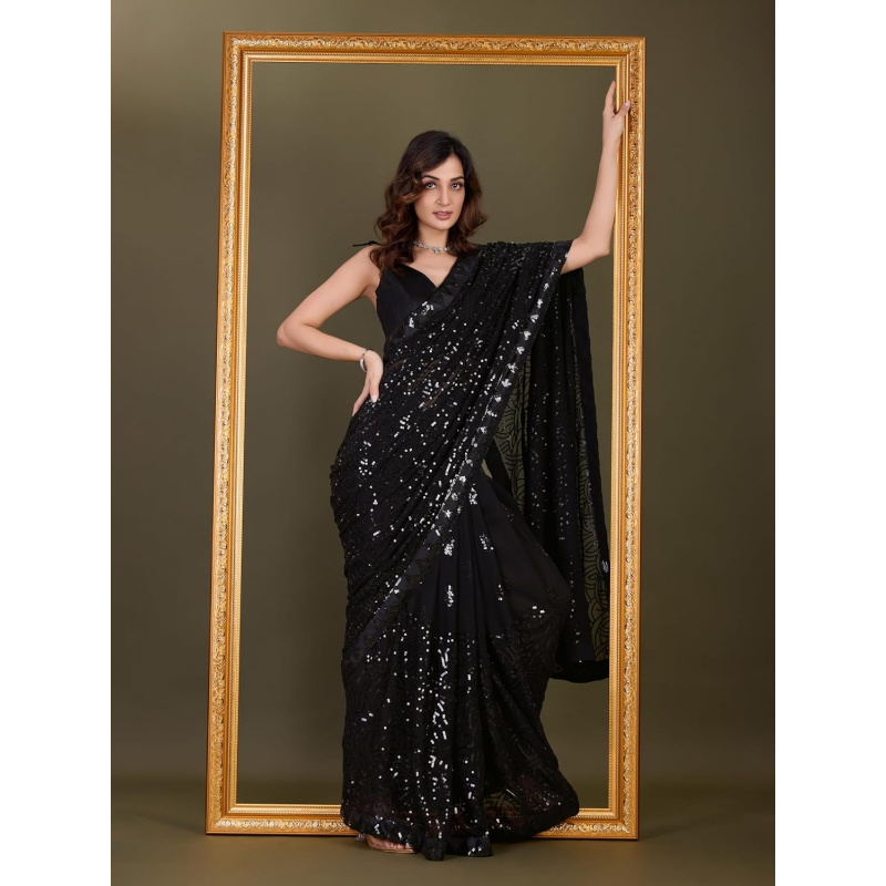Sari de Georgette para Mujer c - Saree Georgette Women reseña y precio