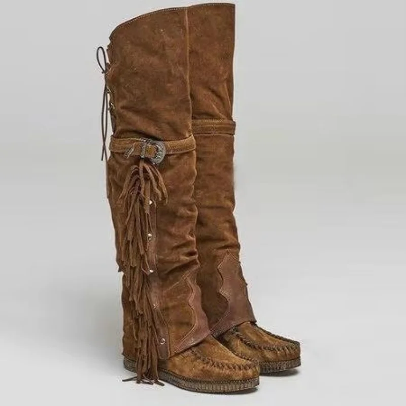 Botas bohemias hasta la rodill - Ethnic Fashion Women reseña y precio