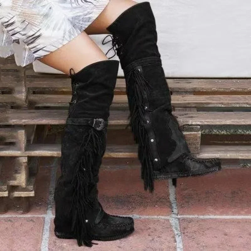 Botas bohemias hasta la rodill - Ethnic Fashion Women reseña y precio