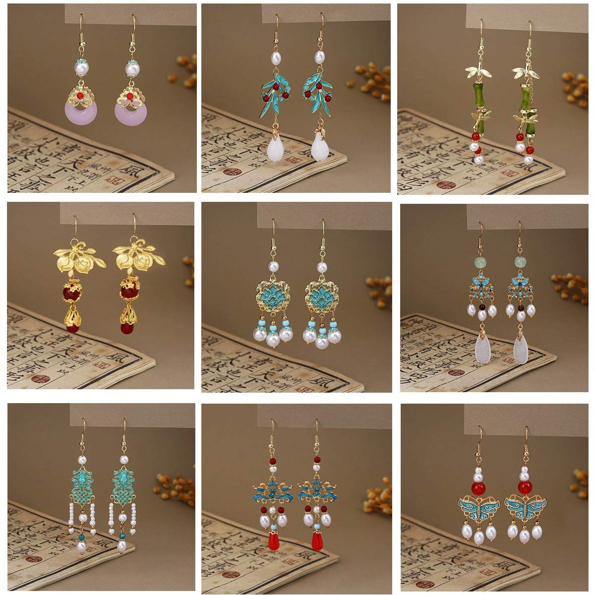 6 pares de nuevos pendientes d - Ethnic Chic Fashion reseña y precio