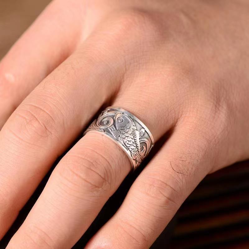 Anillo con diseño de pez Koi p - Ethnic Wear Fashion Brand reseña y precio