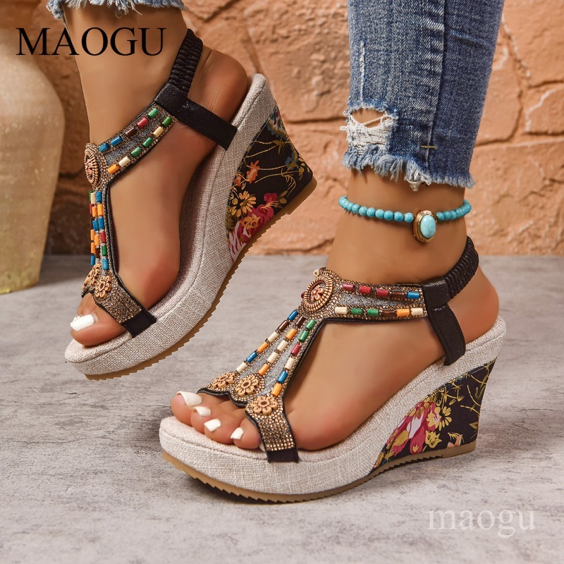 Sandalias de Plataforma con Cu - Ethnic Fashion Women reseña y precio