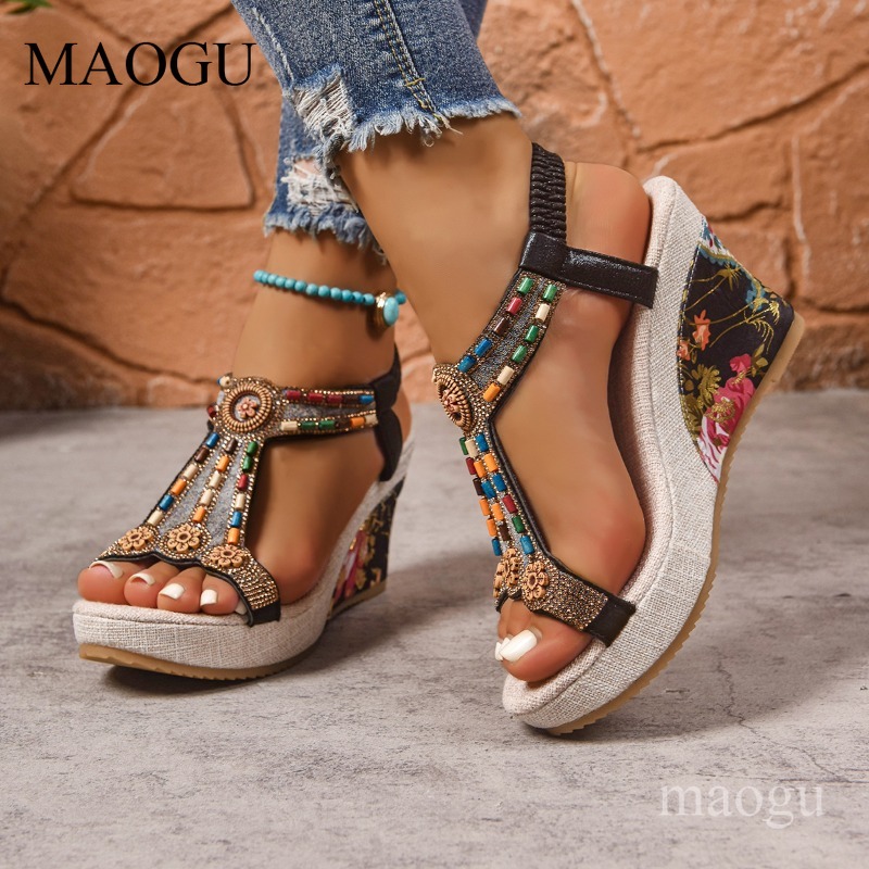 Sandalias de Plataforma con Cu - Ethnic Fashion Women reseña y precio