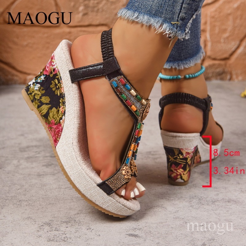 Sandalias de Plataforma con Cu - Ethnic Fashion Women reseña y precio